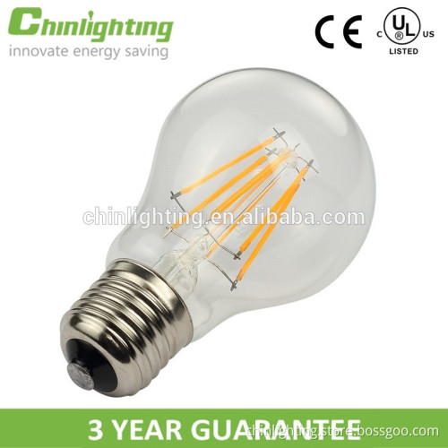 2017 hot sell CE ROHS A60 LED bulb lights 7w cool white filament bulb light